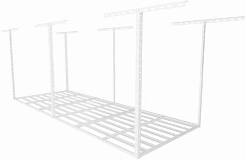SunsGrove 3x8 Garage Storage Overhead Rack Organization, Adjustable Ceiling Mounted Storage Racks, 800LBS Weight Capacity, 22"-40" Ceiling Dropdown, White by SunsGrove
