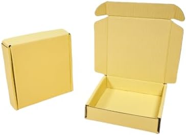 50 Pack 5.1x5.1x1.2 in Butter Yellow Shipping Boxes - Image 6