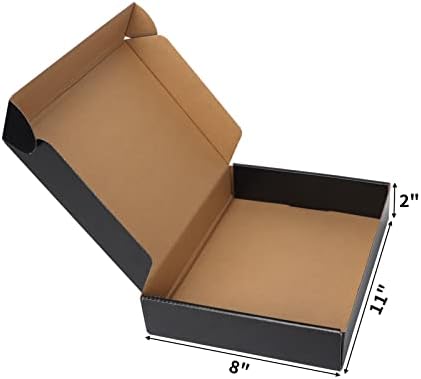 EXYGLO Shipping Cardboard Boxes for Small Business, Packing and Mailing, 11x8x2 - Pack of 25, Black - Image 2