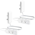 Olcorife Flat Extension Cord with Outlet Cover, Flat Plug Power Strip with 6 Outlets, 3 FT Cord Hidden Outlet Extender for Tight Spaces, Pack of 2 by olcorife