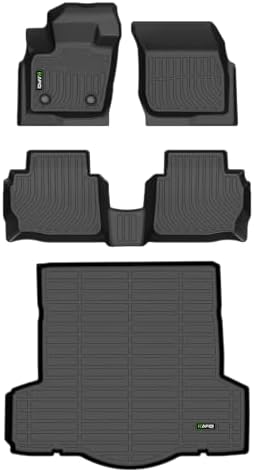 HAFIDI® Car Mats & Cargo Liner Set Fit for 2013-2016 Ford Fusion & Lincoln MKZ (Not for Hybrid) All Weather Floor Mats TPE Anti-Slip Automotive Full Set Floor Liners Custom Accessories - Black by HAFIDI