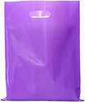 ysmile Large Purple Plastic Shopping Bag for Small Business Boutique for Retail Merchandise Die Cut Poly with Handle 11.8"x15.8" by ysmile