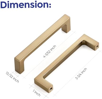 Ravinte Champagne Bronze Kitchen Square Cabinet Handles 3-3/4 Inch 10 Pack - Image 3