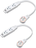 DEWENWILS 1FT 360° Rotating Flat Plug Extension Cord/Wire, 16/3, 2 Pack by DEWENWILS