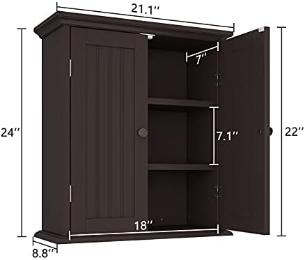 ChooChoo Bathroom Wall Cabinet with 2 Doors, Over The Toilet - Image 3