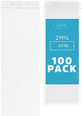 3"x10" Zip Bags, 100 Pack, 2 Mil, Reclosable for Incense, GPI by GPI