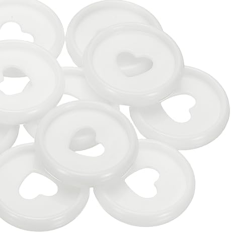 PATIKIL 24mm Plastic Book Binding Discs, 11 Pack Discbound Expansion Discs Heart Binder Rings for DIY Notebook Planner, White - Image 5