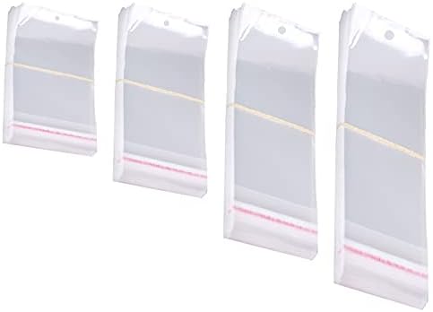 400Pcs Self Sealing Bag with Hang Hole Resealable Storage Bag Clear Plastic Hanging Bag for Packaging Necklaces Earrings Jewelry, 3.5 x 4.7inch, 3.5 x 5.5inch, 3.5 x 7.8 inch, 3.5 x 11.8 inch by Tmtains