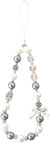 Beaded Phone Charm Lanyard Strap Girly Style Fixed Beads Pearl Lanyards by Staqlo