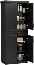 HOMCOM 72" Kitchen Pantry Cabinet Freestanding Storage Cabinet Black by HOMCOM