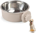Pet Crate Bowls, Stainless Steel Dog Cage Hanging Bowl Removable Food Water Bowls for Dogs Cats Small Animals (Grey) by Unknown
