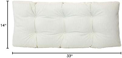 Klear Vu The Gripper Non-Slip Tufted Bench Cushion for Indoor Furniture, Assembled in USA, Entryway Storage, Bay Window, Corner Nook or Piano Seat, 33 Inches, Chenille Cream - Image 6