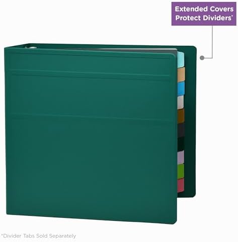 Carstens 4-Inch Heavy Duty 3-Ring Binder - Side Opening, Teal, Durable Plastic, Precision No-Gap Rings, Waterproof Cover, No Pockets, Holds 600 US Letter Sheets, BPA-Free, Made in USA (1847-3R) - Image 5