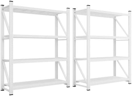 SISESOL Set of 2 48" Wide Heavy Duty Garage Shelving Units,3000LBS 24 Deep Storage Shelves,White Metal Garage Shelves,Large Storage Rack,70 High Steel Shelf,Industrial Shelving for Shop,Warehouse - Image 3