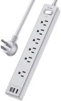 Yintar 6Ft Surge Protector Power Strip with 6 Outlets & 3 USB Ports, Grey by Yintar