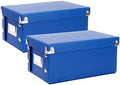 Snap-N-Store Index Card Holder Storage Box - Collapsible Organizer Box fits 1100 Flash Cards - Business, Recipe, or Note Card - 4 x 6, 2 Pack, Classic Blue by Snap+N+Store