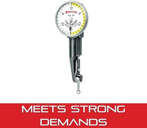 Starrett 711 Last Word Dial Test Indicator with Case - Yellow Half Shaded Face, .030" Range, 0-15-0 Dial Reading, .001" Graduation - 711FS/GS - Image 4