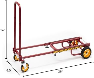 Rock-N-Roller R2RT-RD (Micro) 8-in-1 Folding Multi-Cart/Hand Truck/Dolly/Platform Cart/26" to 39" Telescoping Frame/350 lbs. Load Capacity, Red - Image 2