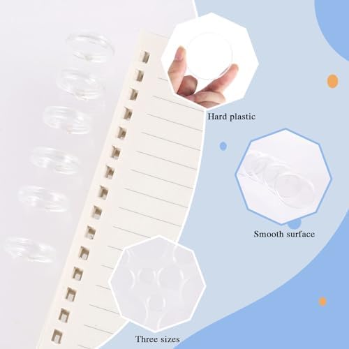 36 Pieces (2",1-3/8",1") Clear Discbound Discs Plastic Binder Rings Expansion Discs Notebooks Planner Discs Binder Accessories Disc Binder System Book Binding Discs for Planner Scrapbooking Supplies - Image 3