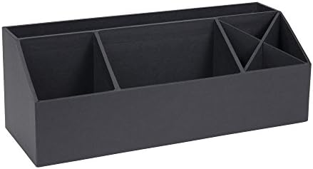 Bigso Elisa Desktop Organizer - Durable Office Desk Organizer with 7 Compartments for Office Supplies and Accessories - 13.1 in x 4.9 in x 4.9 in - Dark Gray by Bigso