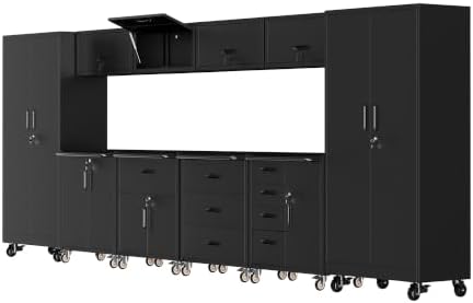 10-Piece Garage Storage Cabinets System Heavy Duty Workshop Set by FLIXELIO