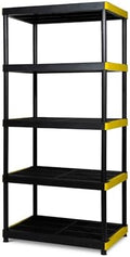 Simpli-Magic 5-Tier Heavy Duty Plastic Storage Shelving Unit, Garage & Outdoor Organizer, Modular Rack, 36 x 24 x 75 Inches, 250 lbs per Shelf, 1250 lbs Total Capacity by Simpli-Magic