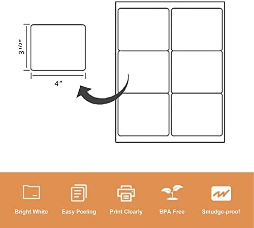 LabelMore 3 1/3 x 4 Labels - 6 Up Self Adhesive Shipping Labels - FBA Labels - 2000 Sheet/ 12000 Labels - Image 3