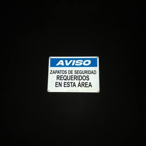 TRADESAFE Spanish Safety Shoes Required Sign, Aluminum PPE Safety Signs - Image 6