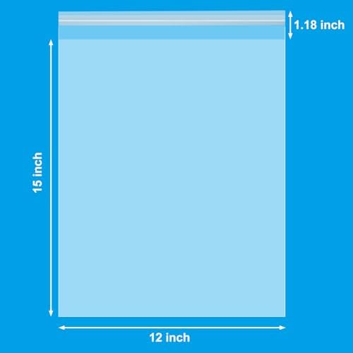 120Pcs 12x15 inch Large Self Sealing Cellophane Bags - Image 2