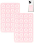 Yojaro 2 Pack Silicone Suction Phone Case Mount, Silicon Adhesive Smartphones Stand Sticky, Non Slip Suction Cup, Hands-Free Phone Accessories Holder for Selfies and Videos Light Pink by Yojaro
