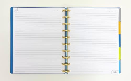 Talia Discbound Notebooks, Planner, Customizable, With 1" Gold Discs (Deep Lake Blue, Midsize (7.5in x 9.75in)) - Image 2