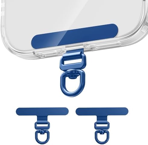 saxsion Phone Tether Tab & Lanyard Tab, 360° Swivel Clip - Ultra Thin Stainless Steel Universal Patch for All Phone Cases by saxsion