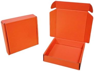 50 Pack 5.1x5.1x1.2 in Orange Red Shipping Boxes - Image 6