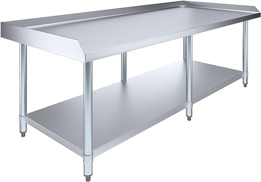 Stainless Steel Equipment Grill Stand with Adjustable Undershelf | Heavy Duty 18-Gauge Top | NSF Certified for Kitchens, Utility Rooms & Catering (72" x 30") by ExpressKitchQuip