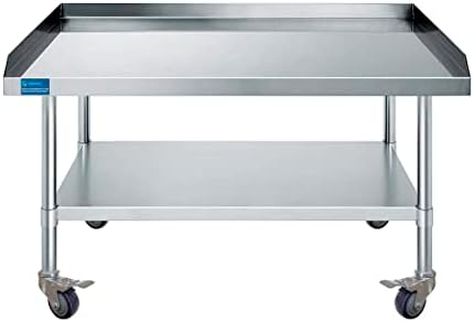 60" x 24" Stainless Steel Equipment Stand with Wheels | Commercial Rolling Table with Undershelf | Mobile Prep Stand for Mixers, Griddles, Appliances | NSF Certified - Image 6