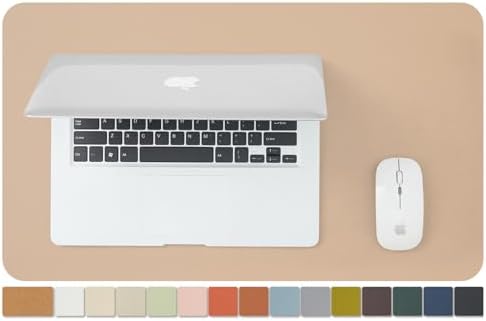 Cork Desk Mat - Small Dual-Sided Desk Pad for Office and Home - Desk Organization and Accessories - Ideal for Large Mouse Pad and Small Desk Mats on Top of Desks(Apricot,23.6"x 13.8") by HOMIEAZICOZI