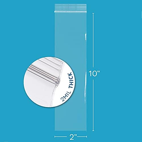 2" x 10" Zip Bags, 6000 Pack, 2 Mil, Reclosable for Incense Packaging, GPI - Image 2