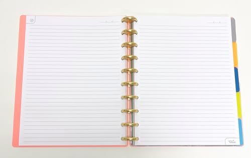 Talia Discbound Notebooks, Planner, Customizable, With 1" Gold Discs (Salmon, Midsize (7.5in x 9.75in)) - Image 2