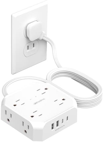 2 Prong Power Strip, WRXDMC 2 Prong to 3 Prong Outlet Adapter by WRXDMC