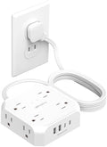 2 Prong Power Strip, WRXDMC 2 Prong to 3 Prong Outlet Adapter by WRXDMC