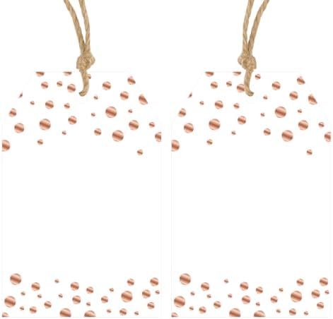 Anwyll Gift Tags with String - 100 Pcs Rose Gold Foil Gift Tags for Present by Anwyll