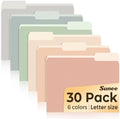 SUNEE File Folders, 30 Pack Manilla Folders 8.5 x 11, Colored File Folders Home Office School Supplies for Documents Files Paper,6 Pastel Colors by SUNEE