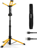 Rechargeable Work Light with Stand, GoGonova Cordless Work Light with Triple LED Lamps, 8AH Battery, 700/1200/2200 Lumen, 4000/6500K Dimmable Camping Light with Detachable Tripod（Yellow） by GoGonova