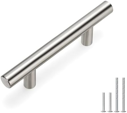 Homdiy 2-1/2 Inch Brushed Nickel Kitchen Cabinet Handles - 400 Pack Square Pulls Hardware for Cabinets, Cupboards by homdiy