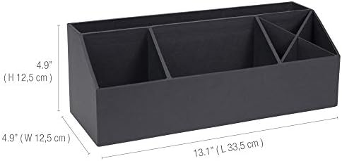Bigso Elisa Desktop Organizer - Durable Office Desk Organizer with 7 Compartments for Office Supplies and Accessories - 13.1 in x 4.9 in x 4.9 in - Dark Gray - Image 3