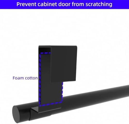 Cabinet Door Towel Bar, Kitchen Towel Holder, Matte Black, Single - Image 3