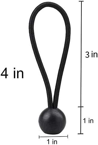 AOPRIE 30 Pack Bungee Balls, Black Ball Bungee Heavy Duty Heavyweight 4 inches Tarp Bungee Cords, Weather Resistant Tie Down Strap 4mm Thickness - for Camping, Tents, Cargo, Holding Wire and Hoses - Image 2