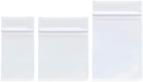 Plymor 2x3, 3x3, 3x4 inch (100 Each), 4 Mil Variety Pack Zipper Bags by Plymor