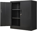 Wanfu Metal Storage Cabinet, 36" H Locking Storage Cabinet with 2 Adjustable Shelves, Metal Cabinets for Garage, Home, Office, Utility Room-Black by Wanfu