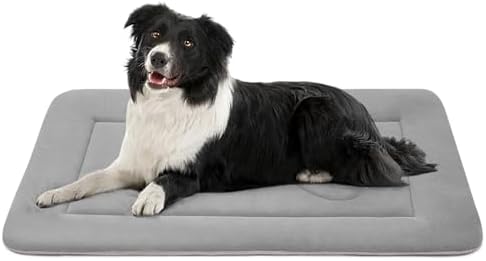Dog Bed, 36 in Non-Slip Mattress, Soft Fleece Plush Material, Washable, for Medium/Large Dogs, Cat Bed Kennel Pad, Clay Gray by JoicyCoDogBeds